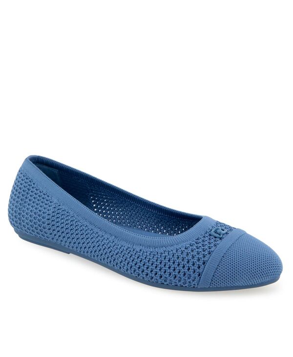 エアロソールズ レディース シューズ パンプス Aerosoles Women's Annelie Round Toe Ballet Flats Blue Jean Knit Fabric ブルー