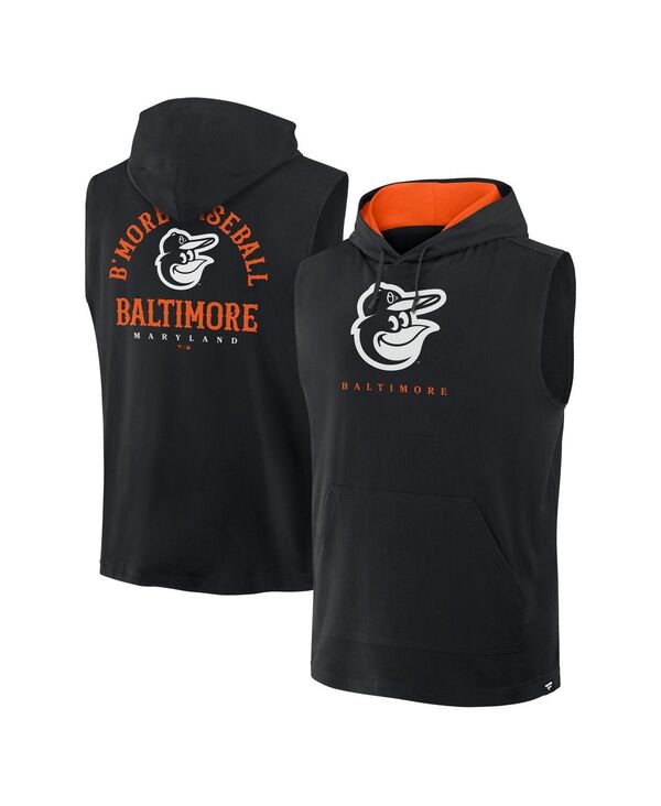 ファナティクス メンズ アウター パーカー・スウェット ノースリーブ Fanatics Men's Black Baltimore Orioles Fire Speed Sleeveless Pullover Hoodie Black ブラック