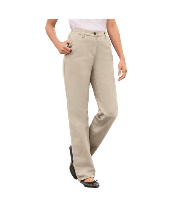 ウーマン ウィズイン レディース ボトムス デニムパンツ トール コットン ジーンズ Woman Within Women's Within Tall Perfect All-Cotton Back-Elastic Denim Jeans Natural khaki カーキ 9,926円
