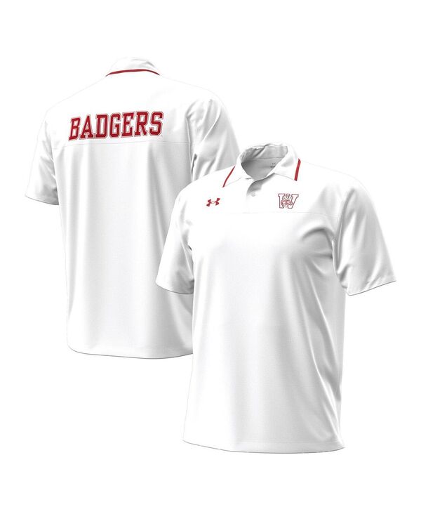 アンダーアーマー メンズ トップス ポロシャツ Under Armour Men's White Wisconsin Badgers 1980 Throwback Game Polo Shirt White ホワイト