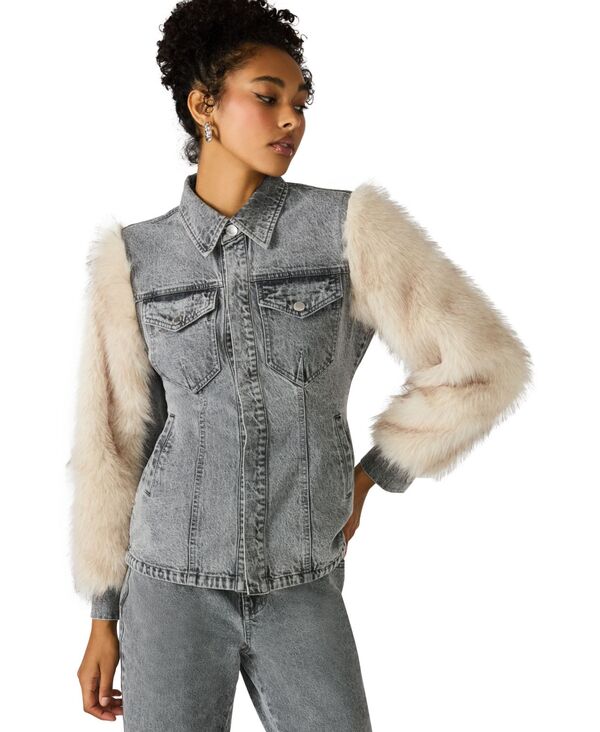 スティーブ マデン レディース ボトムス デニムパンツ ジャケット Steve Madden Women's Parker Collared Jacket Fog 18,706円