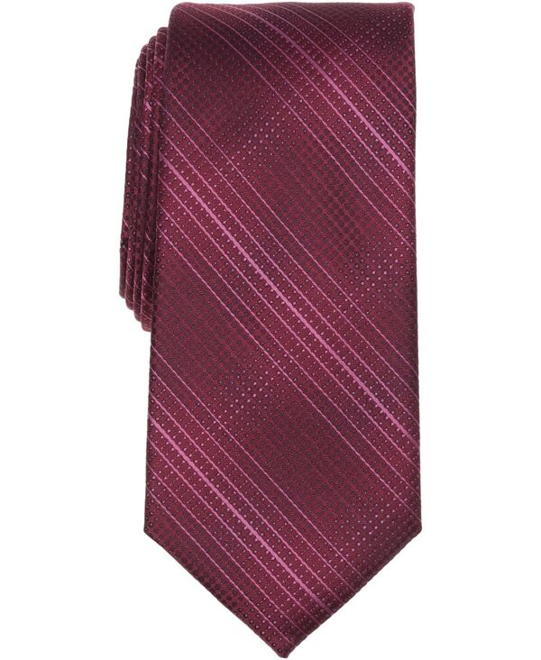 ペリーエリス メンズ アクセサリー ネクタイ Perry Ellis Portfolio Men's Borlan Plaid Tie Burgundy バーガンディ