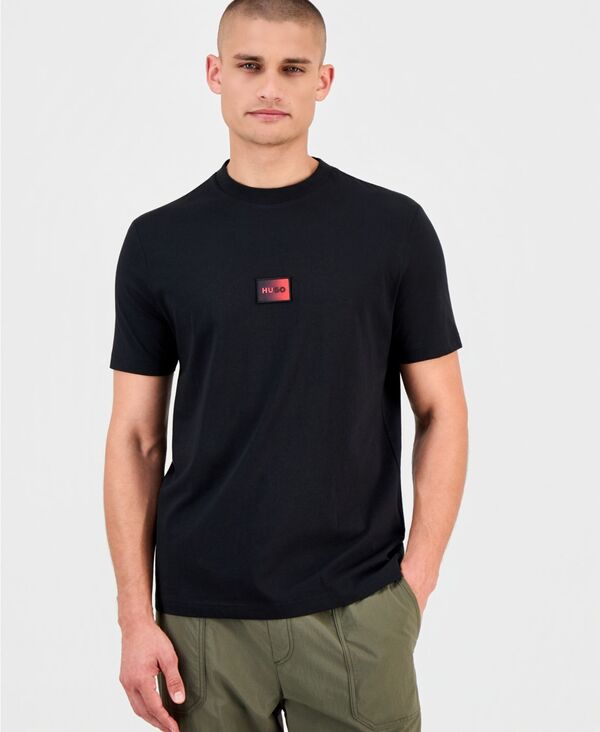 ヒューゴボス メンズ トップス Tシャツ クルーネック 半袖 ロゴ Hugo Boss Men's Danotie Short-Sleeve Logo Crewneck T-Shirt Black ブラック