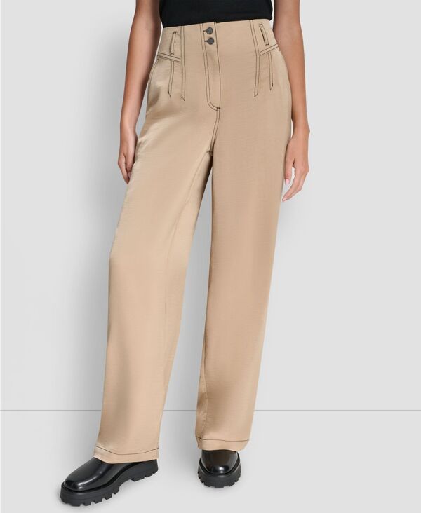 ダナ キャラン ニューヨーク レディース ボトムス カジュアルパンツ DKNY Women's Top Stitch Glazedressing Trousers Travertine 14,026円