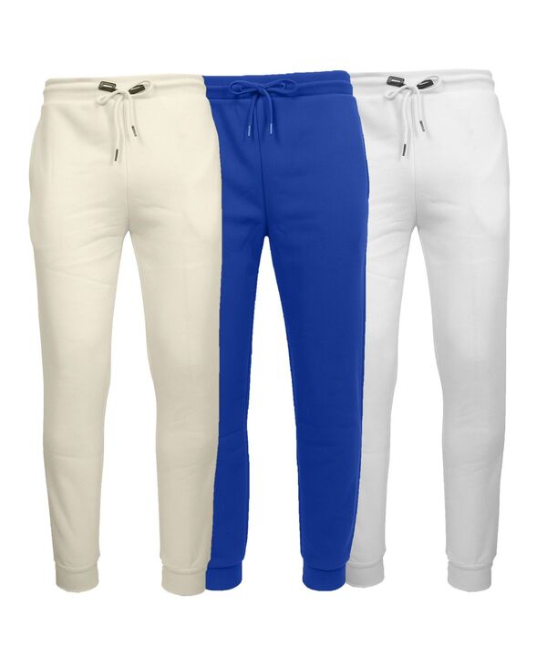 ギャラクシーバイハルビック メンズ ボトムス 心地よいズボン下 スウェットパンツ Galaxy By Harvic Men\u0027slim-Fit Jogger Sweatpants 3-Pack Royal/White/Natural 白いこと