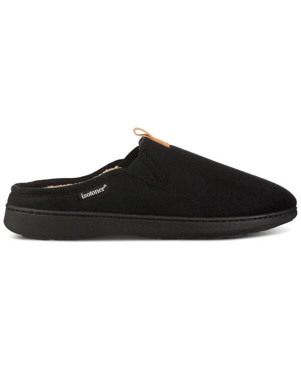 アイソトナー メンズ シューズ サンダル スエード Isotoner Men's Microsuede Hoodback Slipper Black ブラック