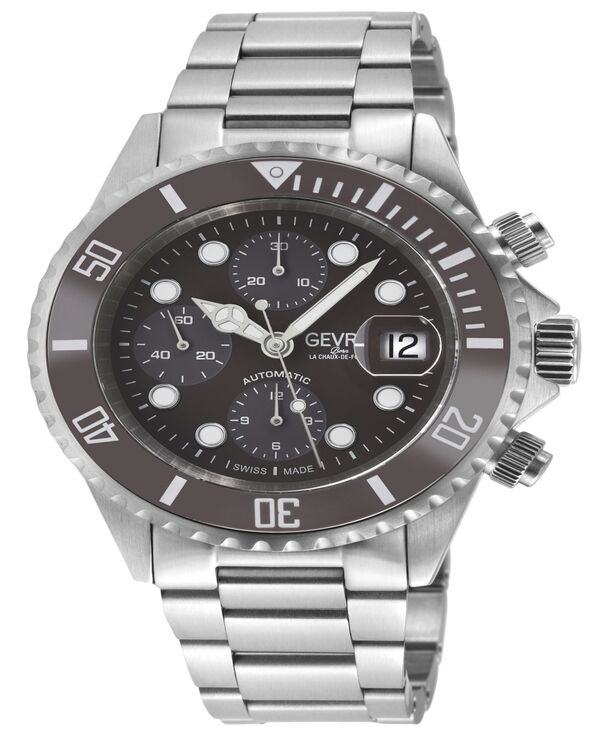ジェビル メンズ 付属品 ウオッチ プルオーバー Gevril Men\u0027s Wall Street Chrono Silver-Tone Stainlessteel Watch 43粍 Silver しろがね色