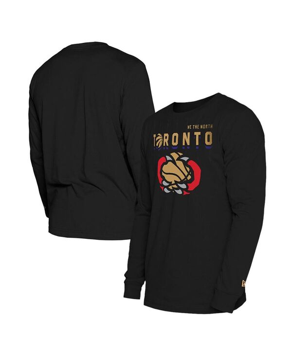 ニューエラ メンズ トップス Tシャツ New Era Men's Black Toronto Raptors 2024/25 City Edition Long Sleeve T-Shirt Black ブラック
