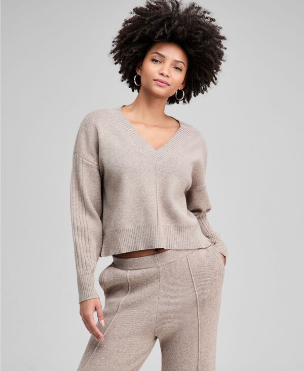 アンドノウディス レディース ボトムス カジュアルパンツ ニット And Now This Women'seamed Knit Wide-Leg Pants Cafe Latte 8,626円