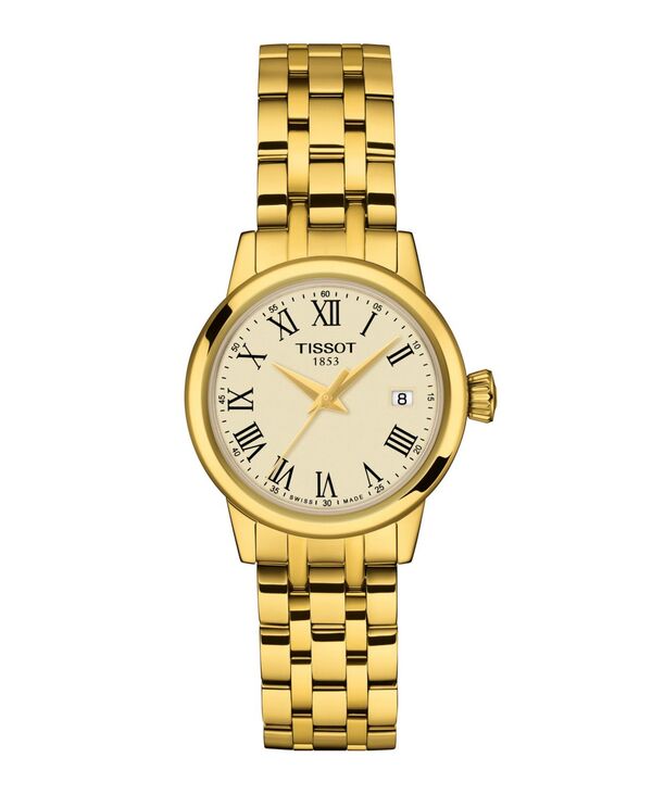 ティソット レディース アクセサリー 腕時計 Tシャツ Tissot Women's Gold Stainlessteel Bracelet Watch 28mm Ivory アイボリー