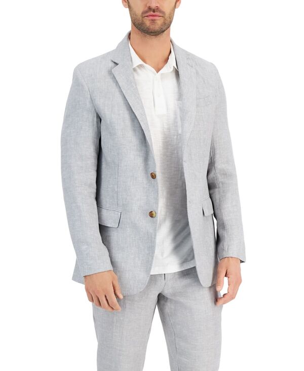 クラブルーム メンズ アウター ジャケット・ブルゾン ブレザー リネン Club Roomen\u0027s 100% Linen Blazer Grey Slate スレート コート・ジャケット-メンズファッション