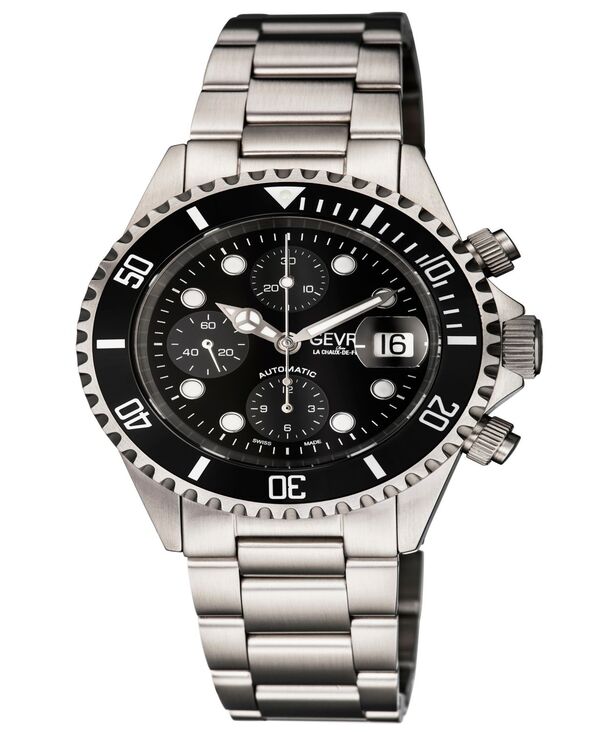 ジェビル メンズ アクセサリー 腕時計 Tシャツ Gevril Men's Wall Street Swiss Automatic Silver-Tone Stainlessteel Bracelet Watch 43mm Silver-Tone シルバー｜ReVida 店