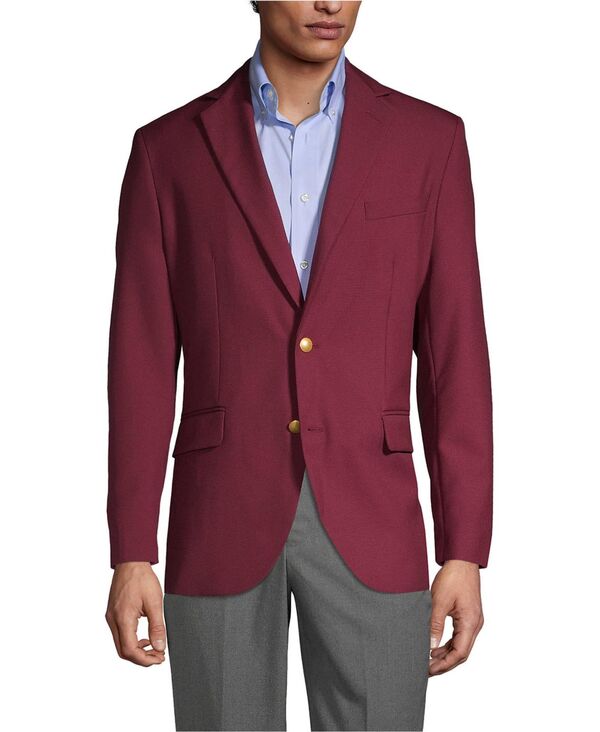 ランズエンド メンズ アウター ジャケット・ブルゾン ブレザー Lands End Men Hopsack Blazer Burgundy バーガンディ