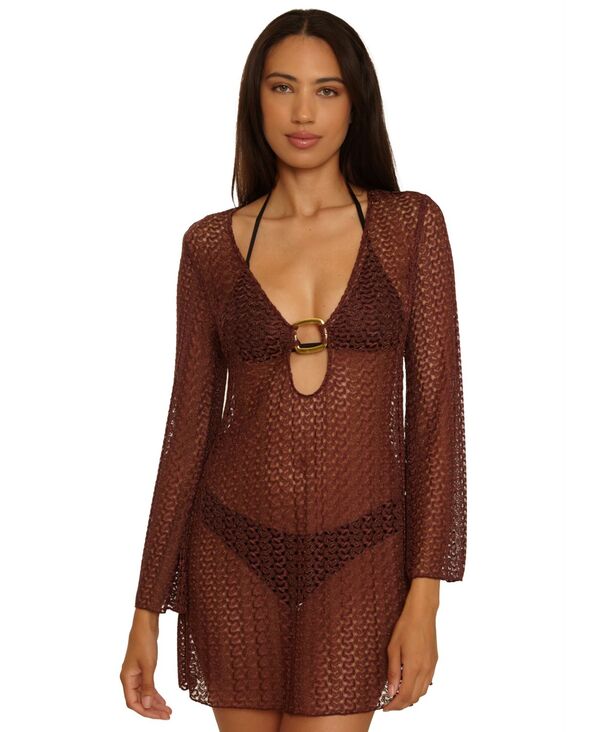 ベッカ レディース トップス ワンピース Becca Women's Crocheted Cover-Up Dress Mocha モカ