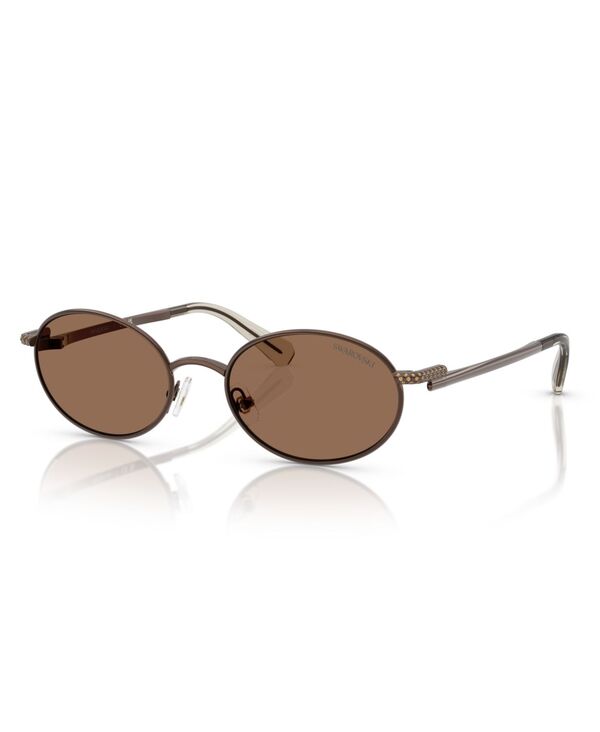 スワロフスキー レディース アクセサリー サングラス・アイウェア Swarovski Women's Oval SunglassesK7033 Brown ブラウン