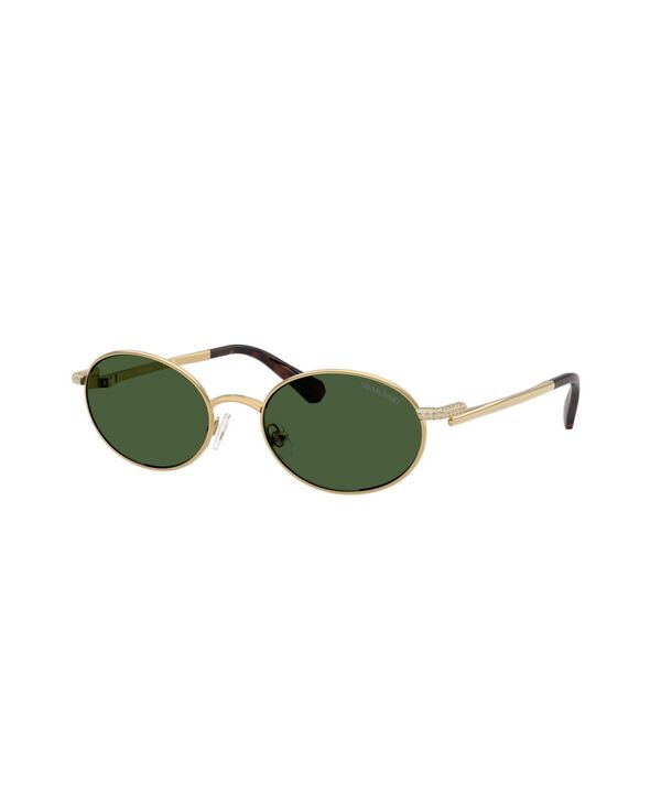 スワロフスキー レディース 添え物 サングラス・アイウェア Swarovski Women\u0027s Oval SunglassesK7033 Gold Green 緑であること