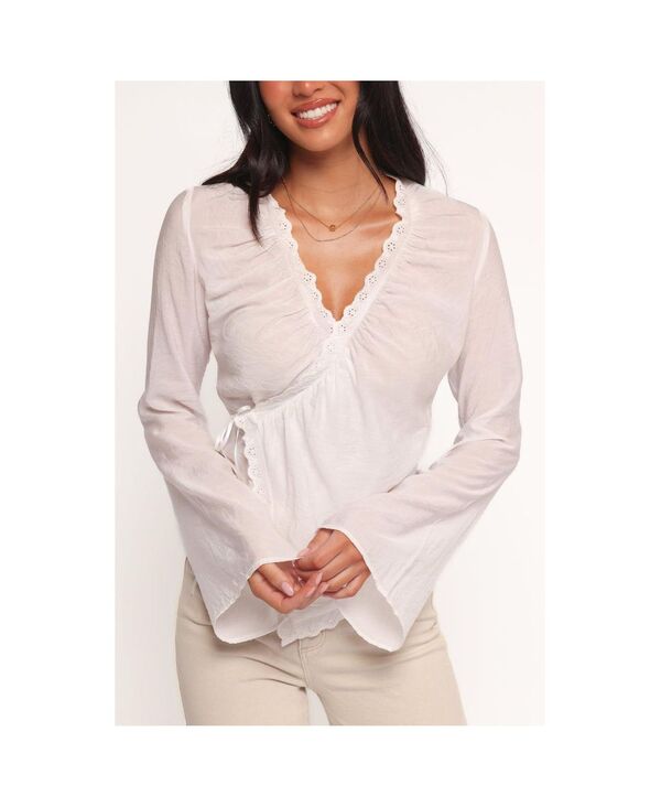 Petal and Pup レディース トップス シャツ ブラウス Petal and Pup Women's Adira Wrap Blouse White ホワイト｜ReVida 店