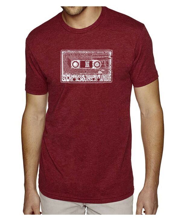 エルエーポップアート メンズ トップス Tシャツ LA Pop Art Men's Premium Word Art-Shirt - The 80's Burgundy バーガンディ|ReVida 店