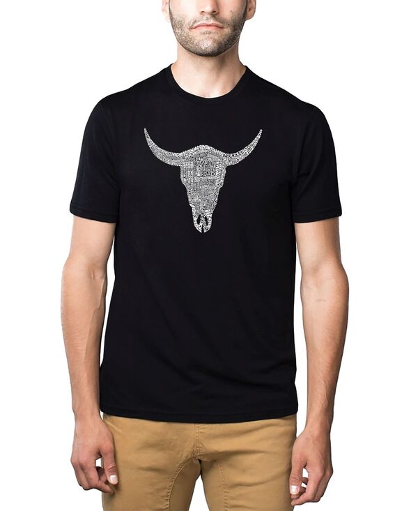 エルエーポップアート メンズ トップス Tシャツ LA Pop Art Men's Premium Word Art-Shirt - Cowskull Country Hits Black ブラック｜ReVida 店 8,495円