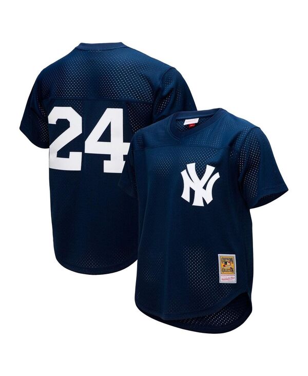 ミッチェル&ネス メンズ トップス シャツ メッシュ ジャージー Mitchell & Ness Men's Rickey Hendersonavy New York Yankees Cooperstown Collection Mesh Batting Practice Button-Up Jersey Navy ネイビー