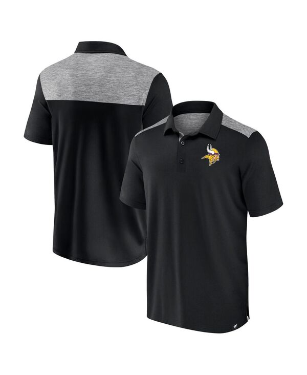 ファナティクス メンズ トップス ポロシャツ Fanatics Men's Black Minnesota Vikings Long Shot Polo Shirt Black Charcoal ブラック