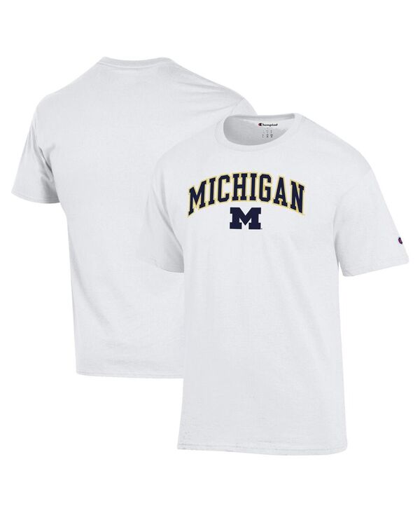 チャンピオン メンズ トップス Tシャツ ロゴ Champion Men'sWhite Michigan Wolverines Arch Over Logo T-Shirt White ホワイト