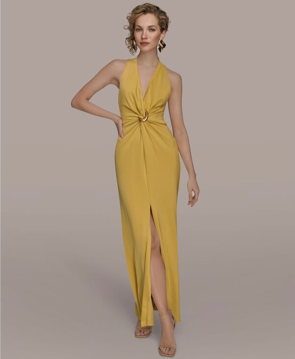 ダナ キャラン ニューヨーク レディース トップス ワンピース Vネック ノースリーブ Donna Karanew York Women's V-Neck Sleeveless Dress Chartreuse シャルトリューズ｜ReVida 店