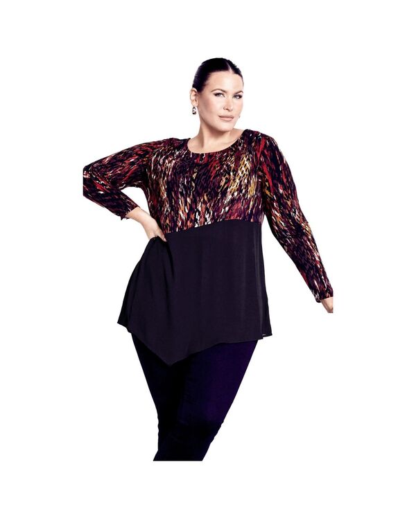 アベニュー レディース トップス シャツ プラスサイズ AVENUE Women's Plusize Carla Top Spice texture