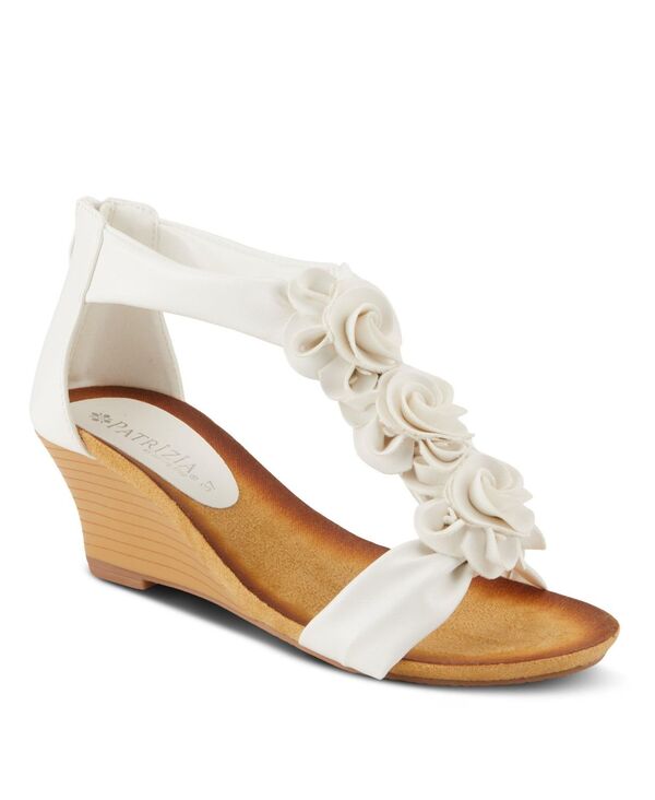 パトリシア レディース シューズ サンダル フラワー柄 フラワー Patrizia Women s HARLEQUIN Floral T-Strap Wedge Sandals with Back Zipper White ホワイト 14,045円