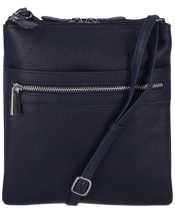 ジャーニ ベルニーニ レディース バッグ レザー Giani Bernini Triple-Zipebbleather Dasher Crossbody Navy ネイビー