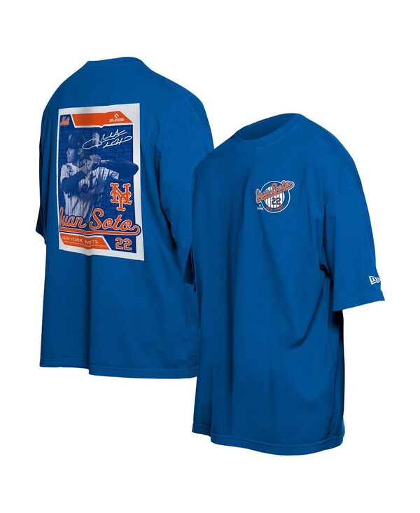 ニューエラ メンズ トップス Tシャツ New Era Men's Juan Soto Blue New York Mets Card Player T-Shirt Blue ブルー