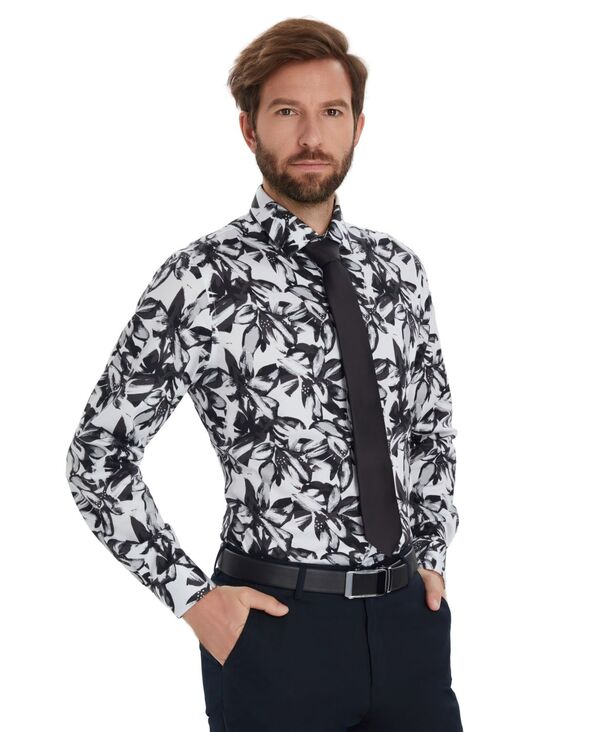 バースリー メンズ トップス シャツ プリント 長袖 Bar III Men's Leo Botanical Printed Long-Sleeve Dresshirt Oxford Print 9,995円