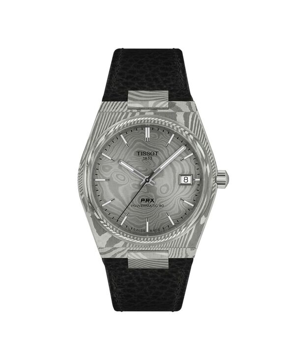 ティソット レディース アクセサリー 腕時計 レザー Tissot Unisex Black Leather Bracelet Watch 38mm Grey グレー