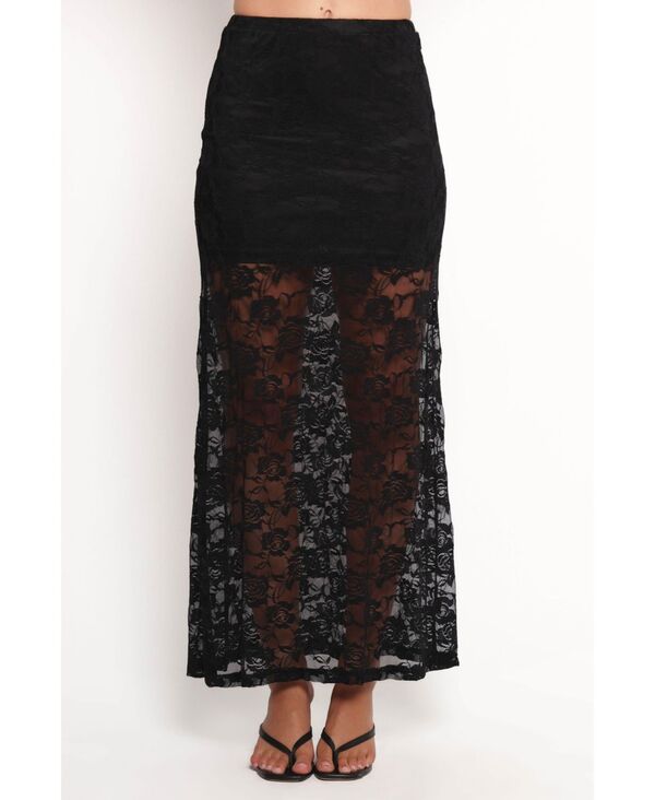 Petal and Pup レディース ボトムスカート シアー レース マキシ Petal and Pup Women's Laken Sheer Lace Maxi Skirt Black ブラック