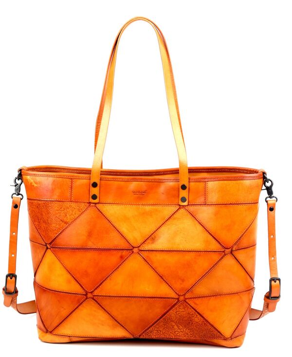 オールドトレンド レディース バッグ レザー OLD TREND Women's Genuine Leather Prism Tote Bag Chestnut