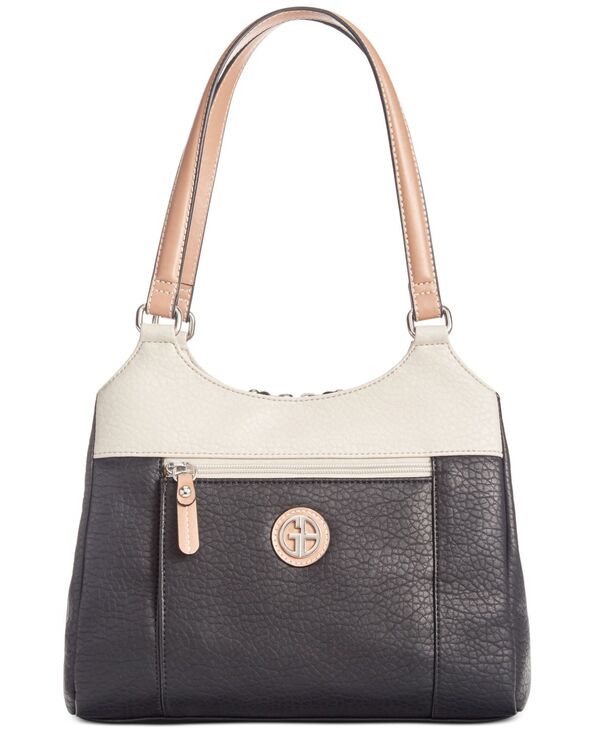 ジャーニ ベルニーニ レディース バッグ カラーブロック Giani Bernini Colorblock Pebbled 4-Poster Tote Black/Ivory/Silver アイボリー|ReVida 店
