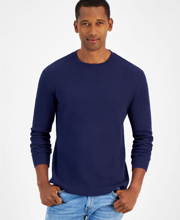 クラブルーム メンズ アウター ニット・セーター クルーネック リブ 長袖 Club Roomen's Thermalong-Sleeve Ribbed Crewneck Sweater Dark Lead Opd