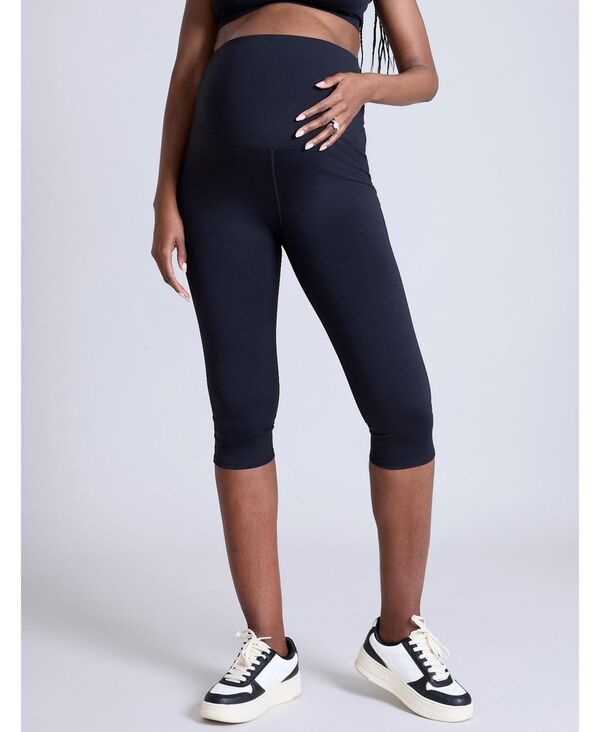 マザーフッドマタニティー レディース ボトムス レギンス キャップ Motherhood Maternity Over the Belly Active Capri Legging - Motherhood Black ブラック