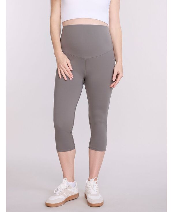 マザーフッドマタニティー レディース ボトムス レギンス キャップ Motherhood Maternity Over the Belly Active Capri Legging - Motherhood Heather grey グレー