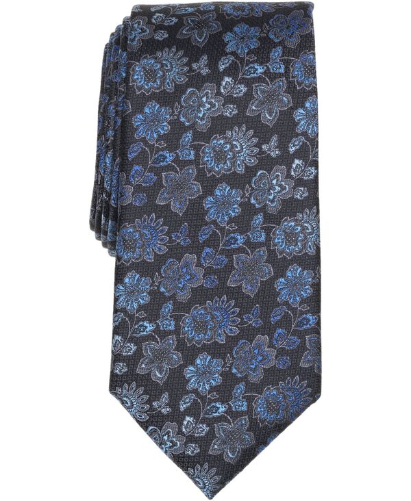ペリーエリス メンズ アクセサリー ネクタイ フラワー柄 フラワー Perry Ellis Portfolio Men's Ramos Floral Pattern Classic Tie Black ブラック
