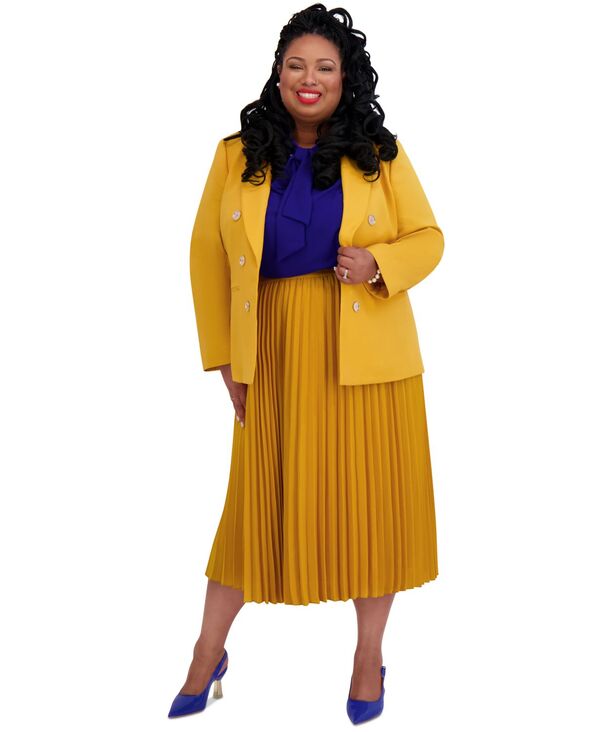 カスパール レディース ボトムス カジュアルパンツ プラスサイズ プリーツ ミディ スカート Kasper Plusize Pleated Elastic Waist Skimmer Midi Skirt Gold ゴールド