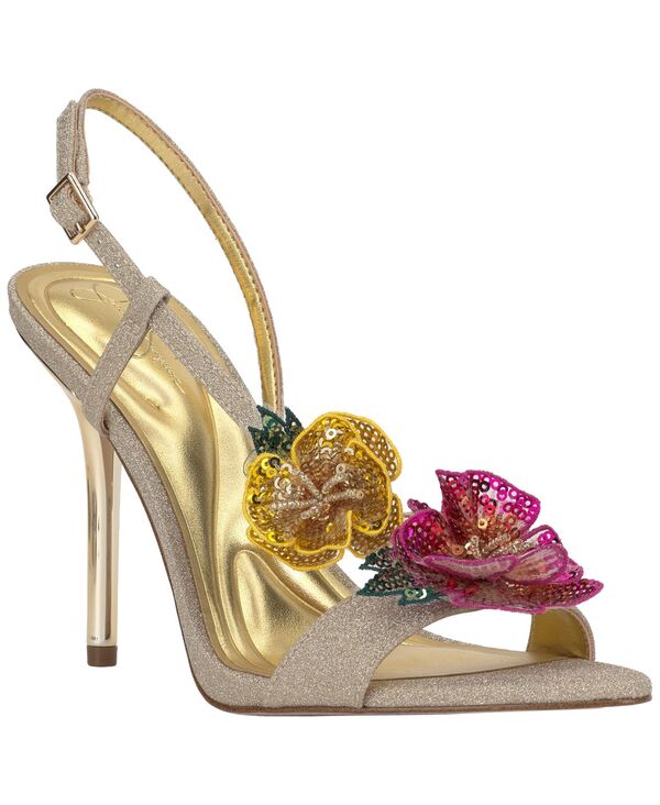 ジェシカシンプソン レディース シューズ サンダル スパンコール Jessica Simpson Women's Nivory Sequin Flowerstiletto Sandals Gold Glitter ゴールド