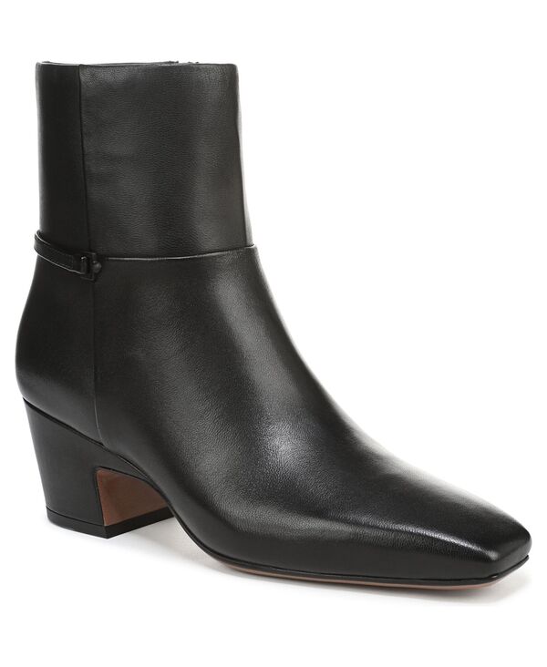 フランコサルト レディース シューズ ブーツ・レインブーツ Franco Sarto Women'saydie Square Toe Pull On Short Boots Black Leather ブラック
