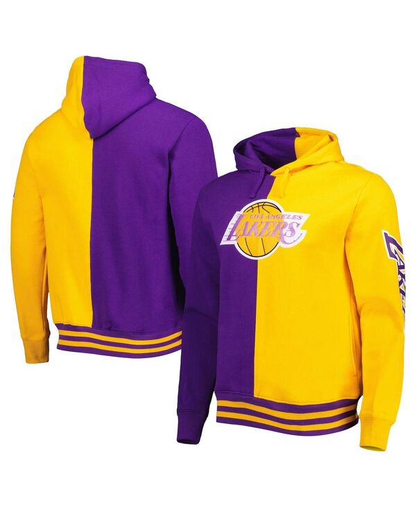 ミッチェル&ネス メンズ アウター パーカー・スウェット Mitchell & Ness Men's Purple Gold Los Angeles Lakers Hardwood Classicsplit Pullover Hoodie Purple Gold パープル