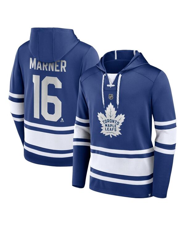 ファナティクス メンズ アウター パーカー・スウェット スピード競技 Fanatics Men\u0027s Mitch Marner Blue Toronto Mapleaf\u0027s Name Number Lace-Upullover Hoodie Blue 青み