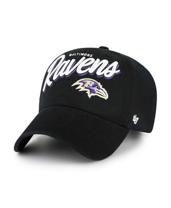 47 ブランド名 レディース 付属品 鳥打ち帽 \u002747 Brand Women\u0027s Black Baltimore Ravens Ariana Clean Up Adjustable Hat Black 黒いこと 帽子-ハット-レディース帽子