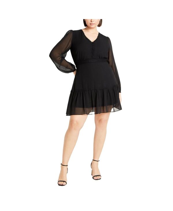 シティーシック レディース トップス ワンピース CITY CHIC Women's Kiki Dress Black ブラック