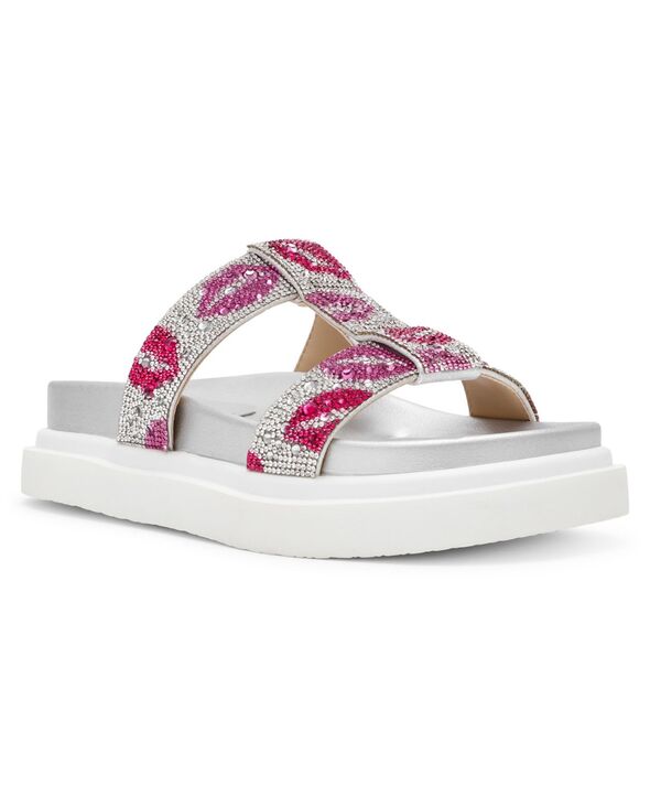 ベッツィジョンソン レディース シューズ サンダル プラットフォーム Betsey Johnson Women's Billy Slip-On Platform Sandals Multi Lips マルチカラー