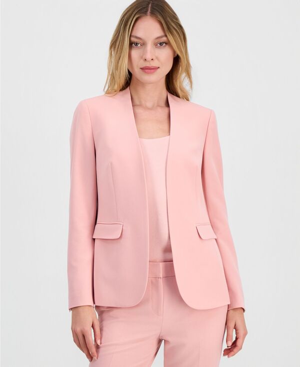 バースリー レディース アウター ジャケット・ブルゾン ブレザー Bar III Women's Bi-Stretch Collarless Open-Front Blazer Desert Rose