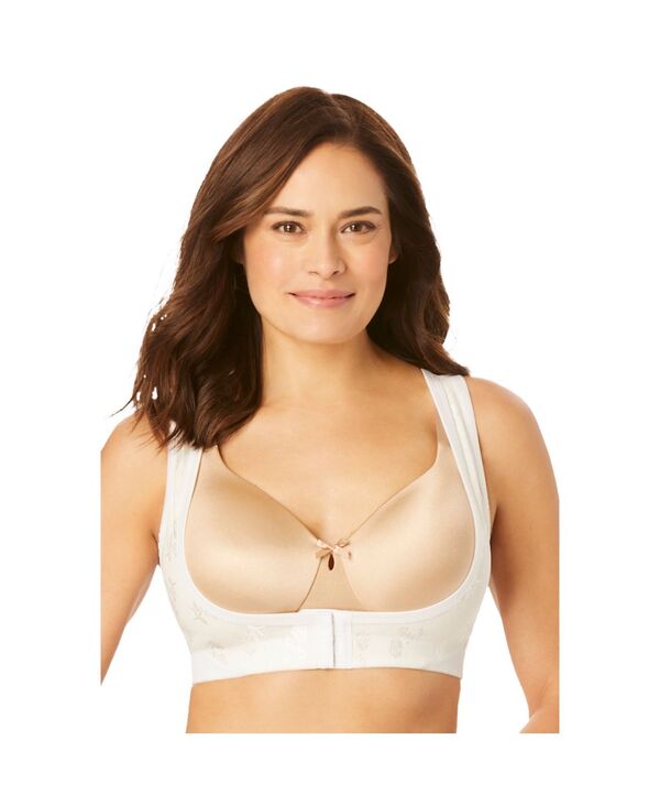 コンフォート チョイス レディース アンダーウェア ブラジャー プラスサイズ Comfort Choice Women's Plusize Front Close Posture Brace White ホワイト